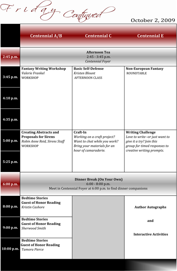 Friday Schedule Grid 2