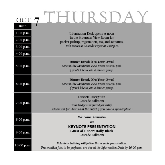 Thursday Schedule Grid