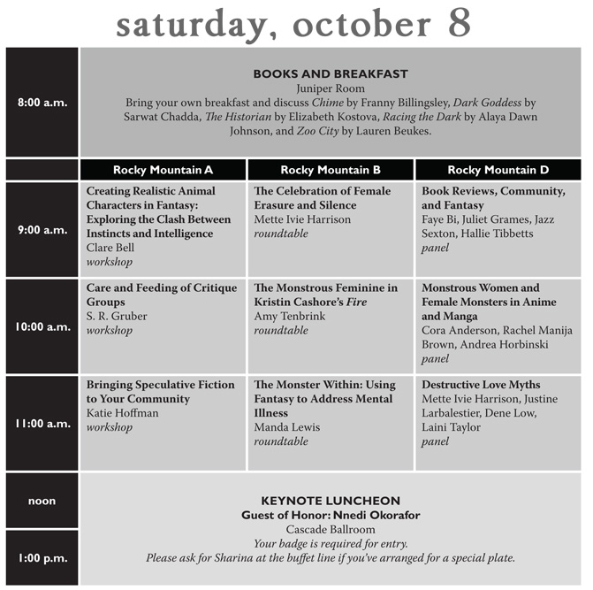 Saturday Schedule Grid 1