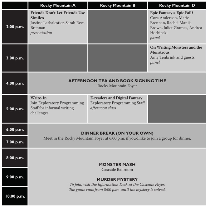 Saturday Schedule Grid 2