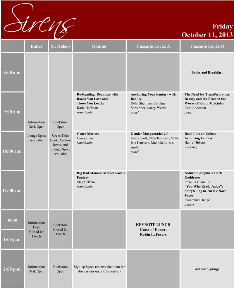 Friday Schedule Grid 1