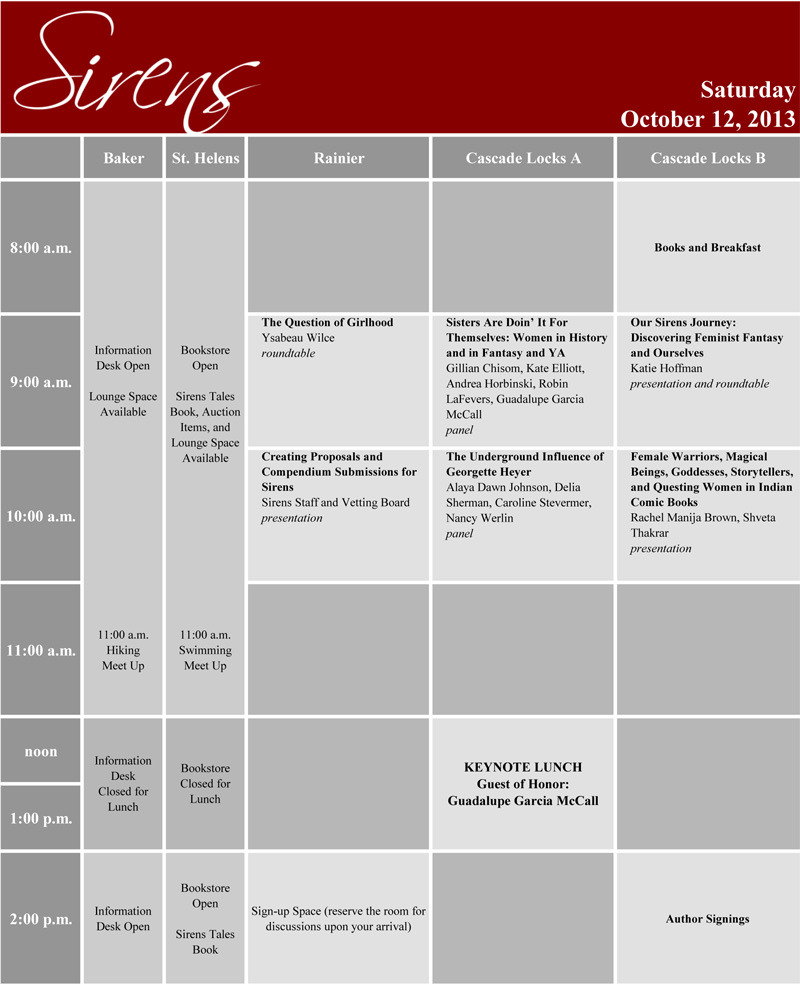 Saturday Schedule Grid 1