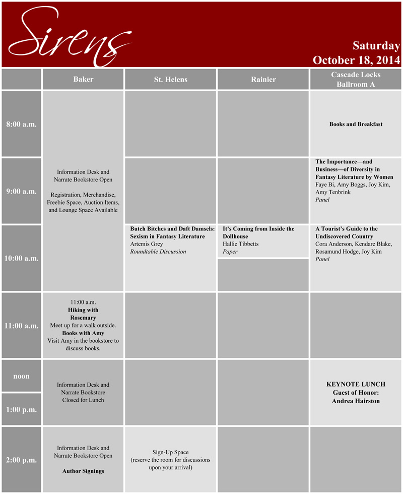 Saturday Schedule Grid 1