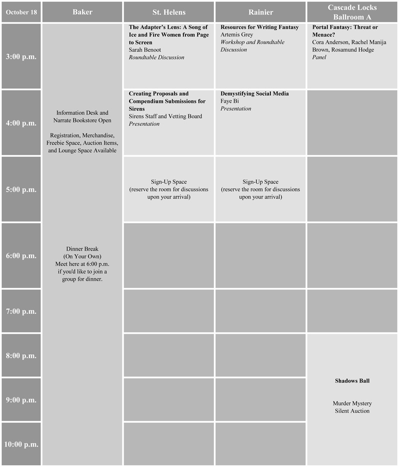 Saturday Schedule Grid 2