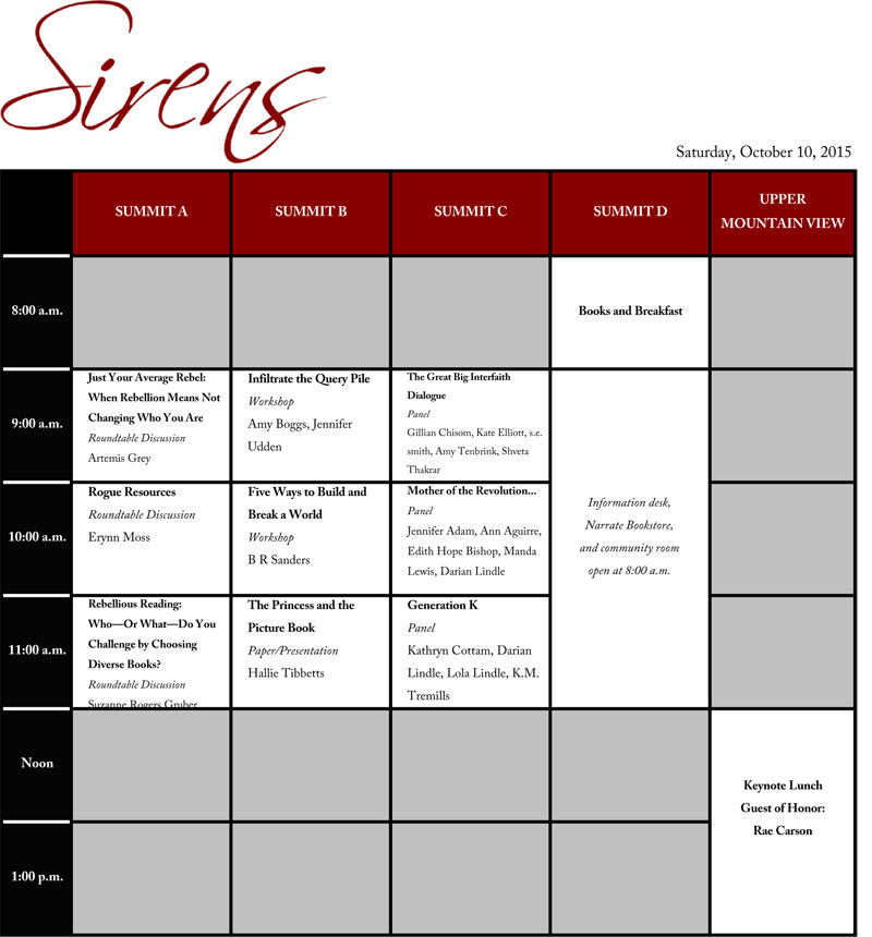 Saturday Schedule Grid 1