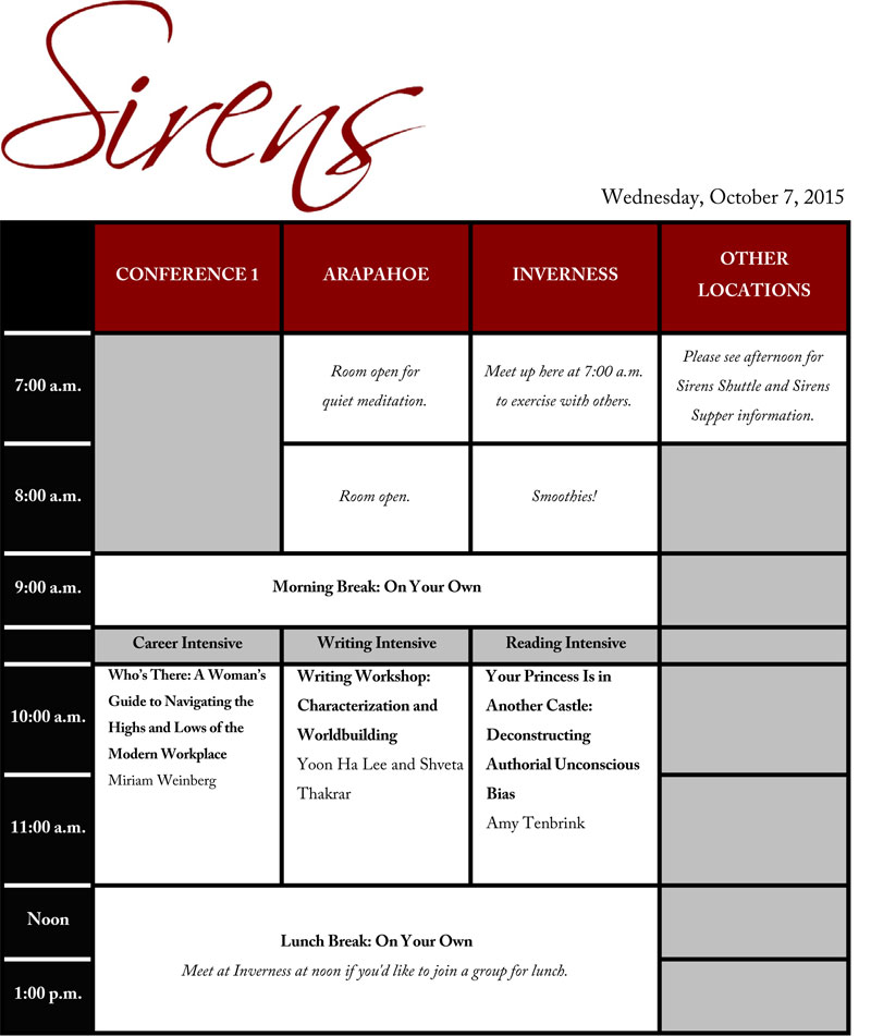 Wednesday Schedule Grid 1