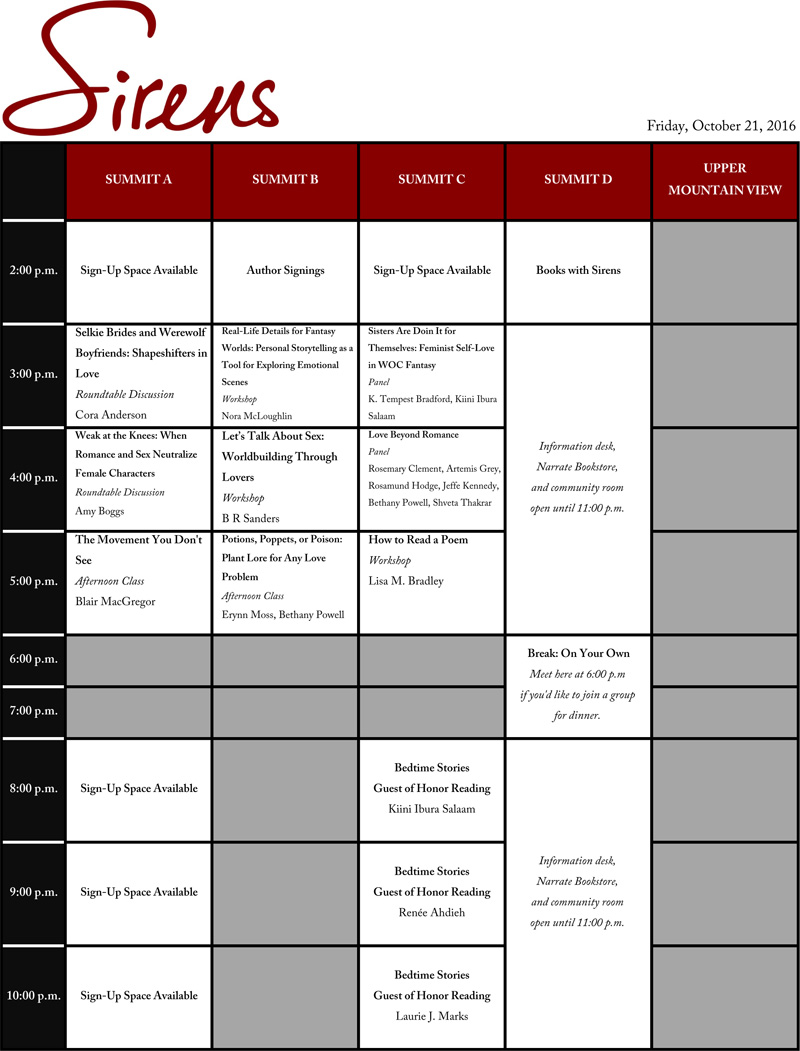 Friday Schedule Grid 2