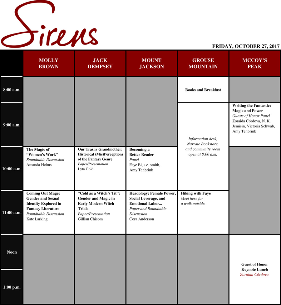 Friday Schedule Grid 1