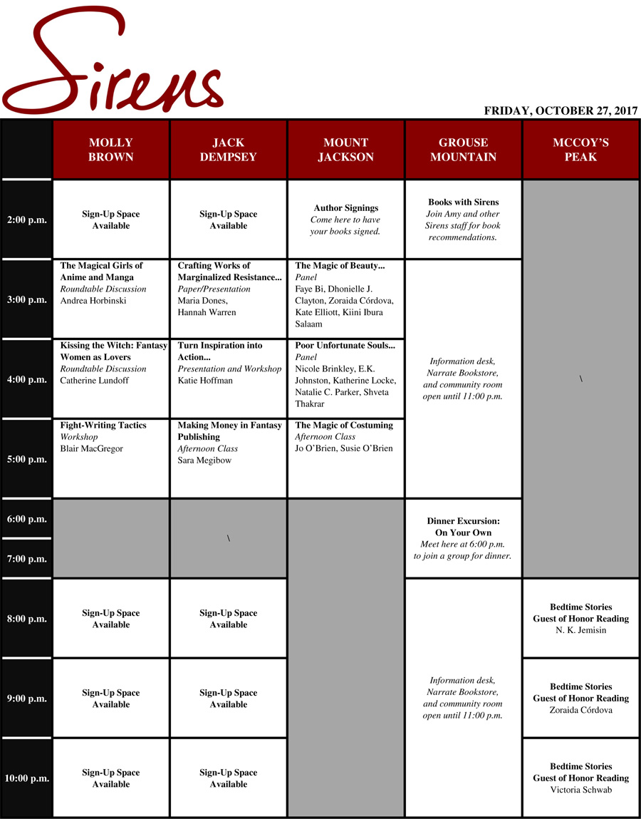 Friday Schedule Grid 2