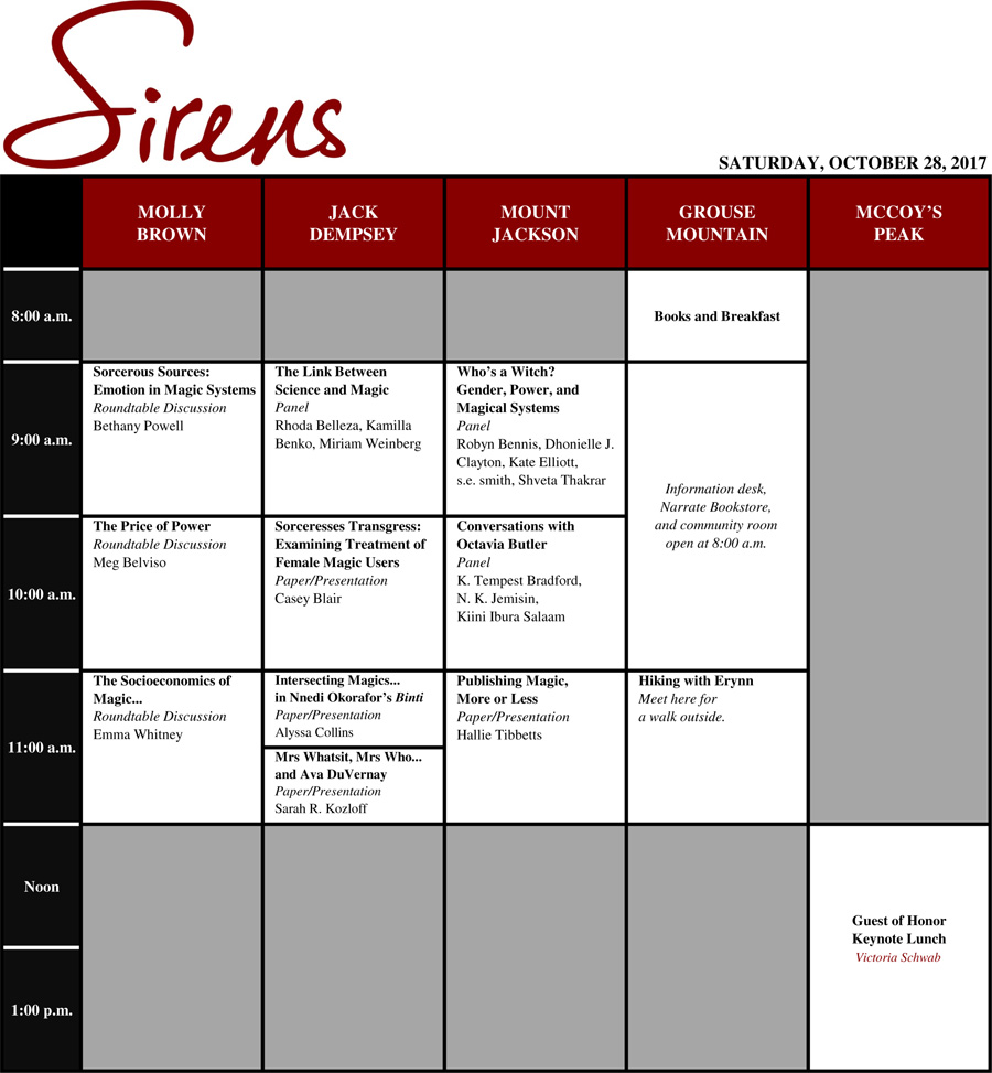 Saturday Schedule Grid 1