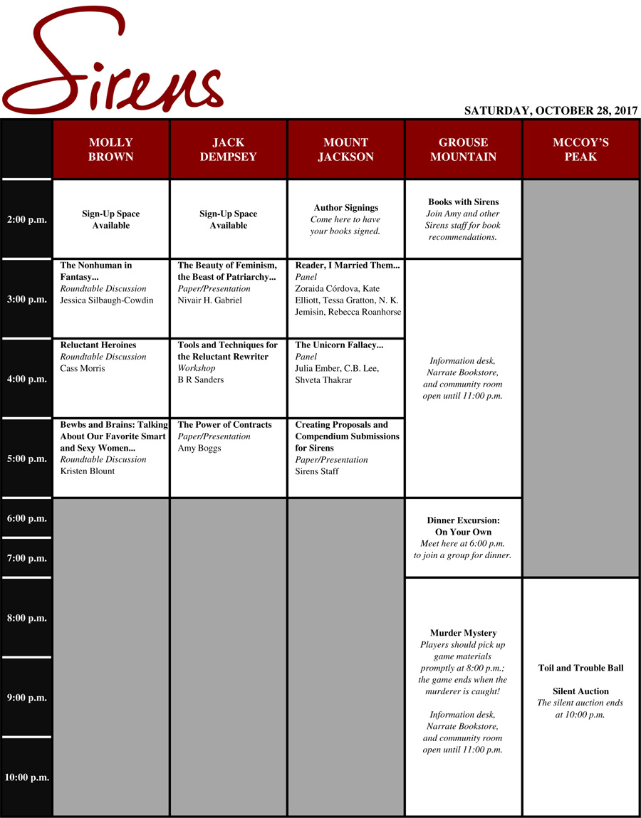 Saturday Schedule Grid 2