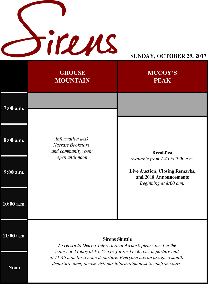 Sunday Schedule Grid