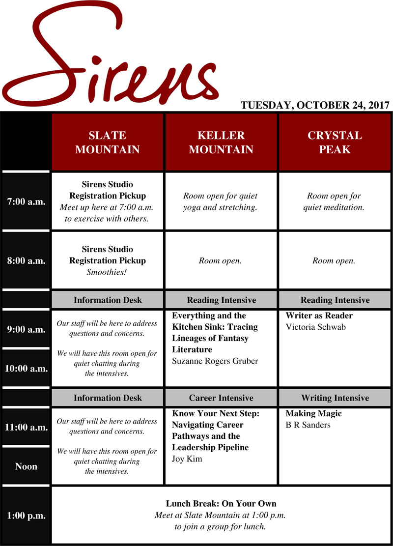 Tuesday Schedule Grid 1