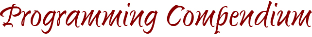 Programming Compendium Programming Compendium