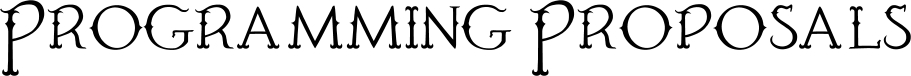 Programming Proposals Programming Proposals