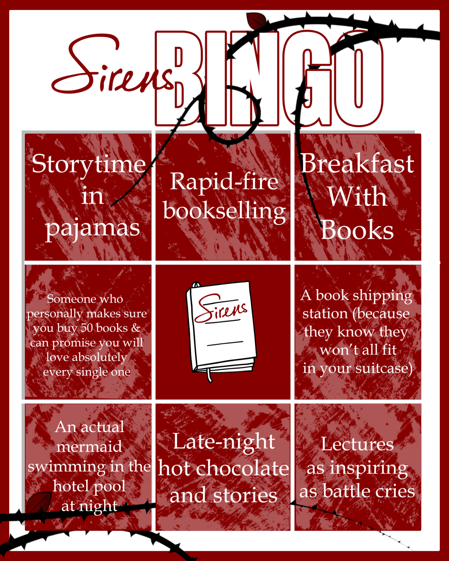 Sirens conference bingo Sirens conference bingo